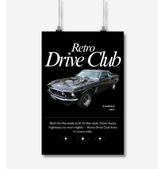 פוסטר 40*60 - RETRO DRIVE CLUB